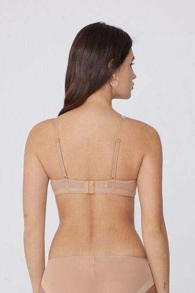 Beige Lightly Padded Triangle Bra, Natural Blush, large image number 2