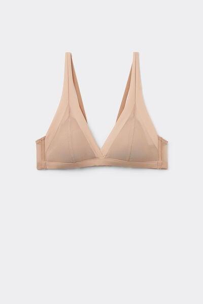 Beige Lightly Padded Triangle Bra, Natural Blush, large image number 4