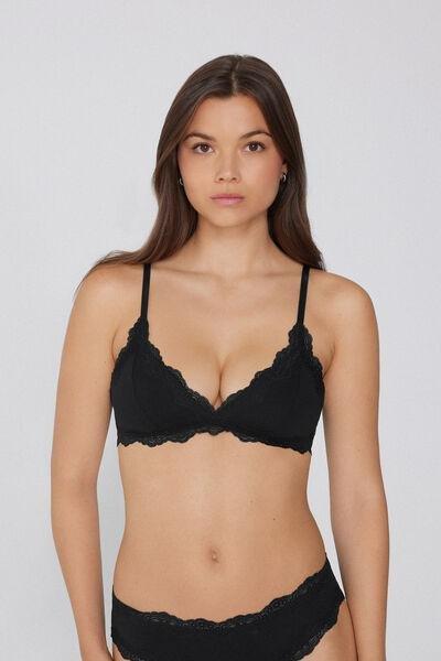 Black Havana Light Touch Slightly Padded Triangle Bra, , large image number 0