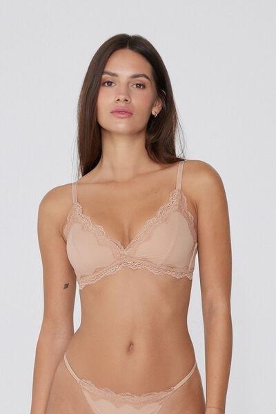 Beige Havana Light Touch Slightly Padded Triangle Bra, , large image number 0