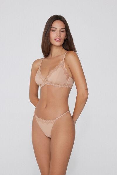 Beige Havana Light Touch Slightly Padded Triangle Bra, , large image number 1