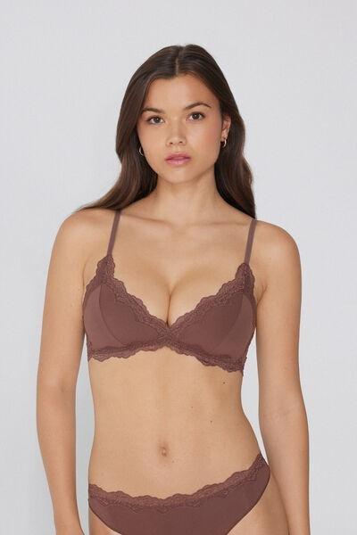 Caramel Light Touch Slightly Padded Triangle Lace Bra, 5701_304Y, large image number 0