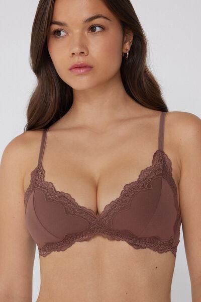 Caramel Light Touch Slightly Padded Triangle Lace Bra, 5701_304Y, large image number 1