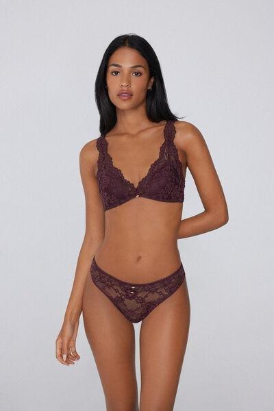 Violet Lovely Charm Slightly Padded Triangle Lace Bra, 5701_919Y, large image number 0