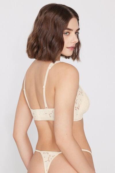 White Havana Bloom Slightly Padded Triangle Bra, 5701_677V, large image number 2