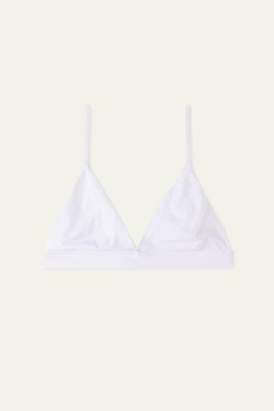 White Unpadded Triangle Bra, , large image number 4