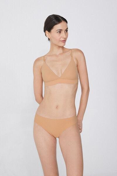 Beige Unpadded Triangle Bra, Natural Blush, medium