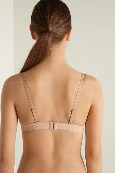 Beige Unpadded Triangle Bra, , large image number 2