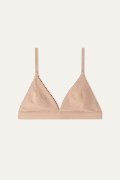 Beige Unpadded Triangle Bra, , large image number 4