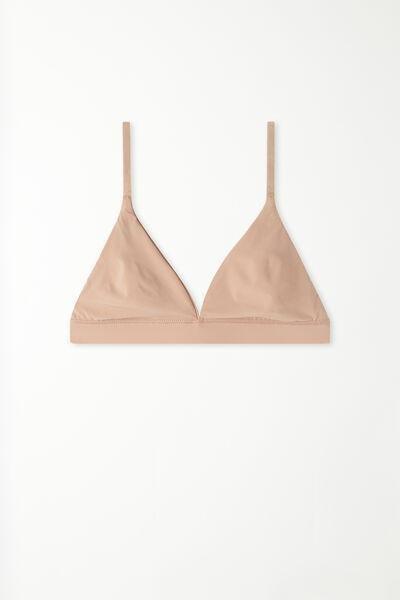 Beige Unpadded Triangle Bra, Natural Blush, large image number 4