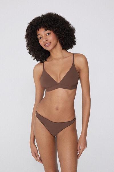 Beige Unpadded Triangle Bra, 5701_304Y, medium