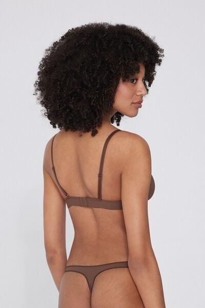 Beige Unpadded Triangle Bra, 5701_304Y, large image number 2