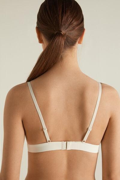 Cream Unpadded Triangle Bra, , large image number 2
