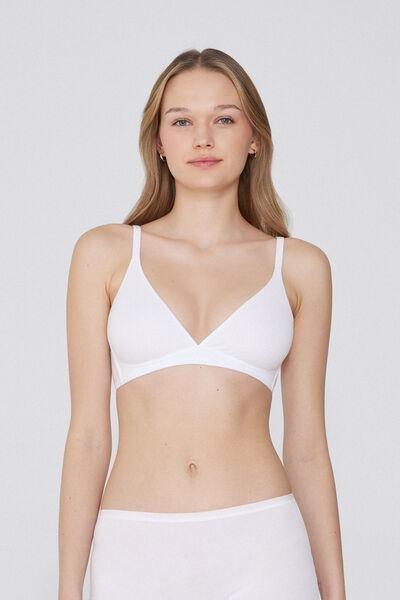 White Non-Padded Triangle Bra, , large image number 0