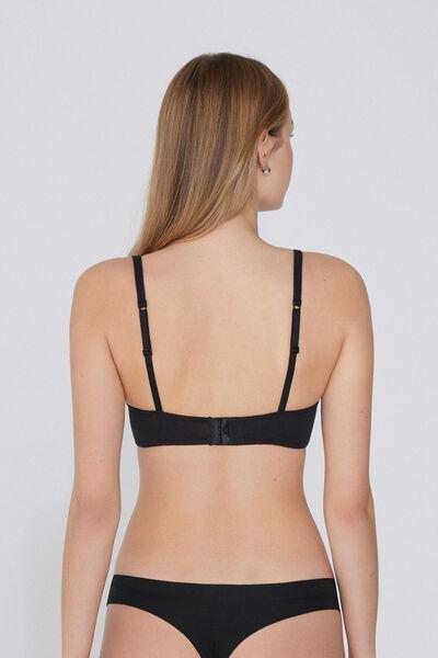 Black Non-Padded Triangle Bra, , large image number 2