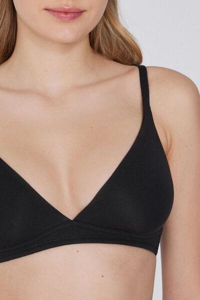 Black Non-Padded Triangle Bra, , large image number 3