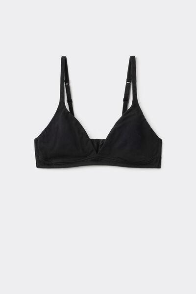Black Non-Padded Triangle Bra, , large image number 4