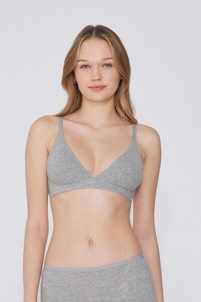 Grey Non-Padded Triangle Bra, , large image number 0
