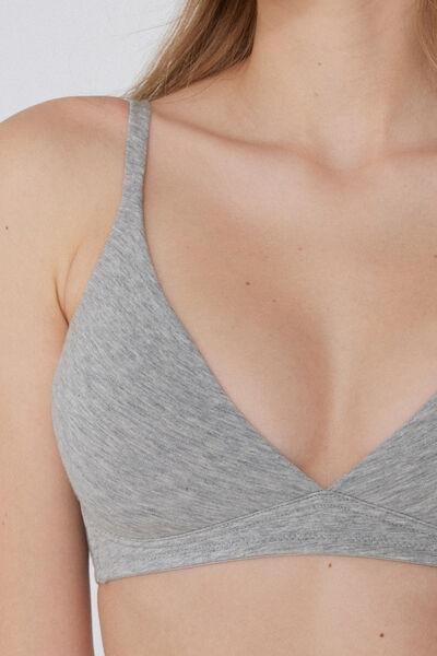 Grey Non-Padded Triangle Bra, , large image number 3
