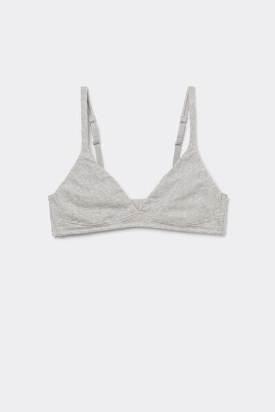Grey Non-Padded Triangle Bra, , large image number 4