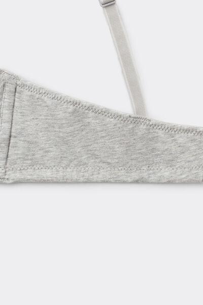 Grey Non-Padded Triangle Bra, Light Grey Blend, large image number 5
