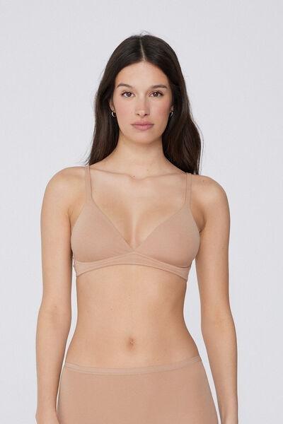 Beige Non-Padded Triangle Bra, , large image number 0