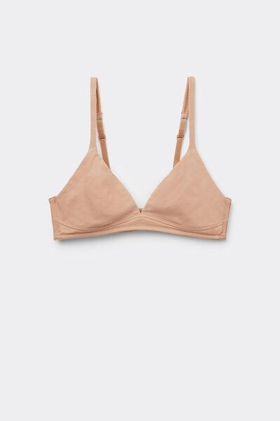 Beige Non-Padded Triangle Bra, , large image number 4