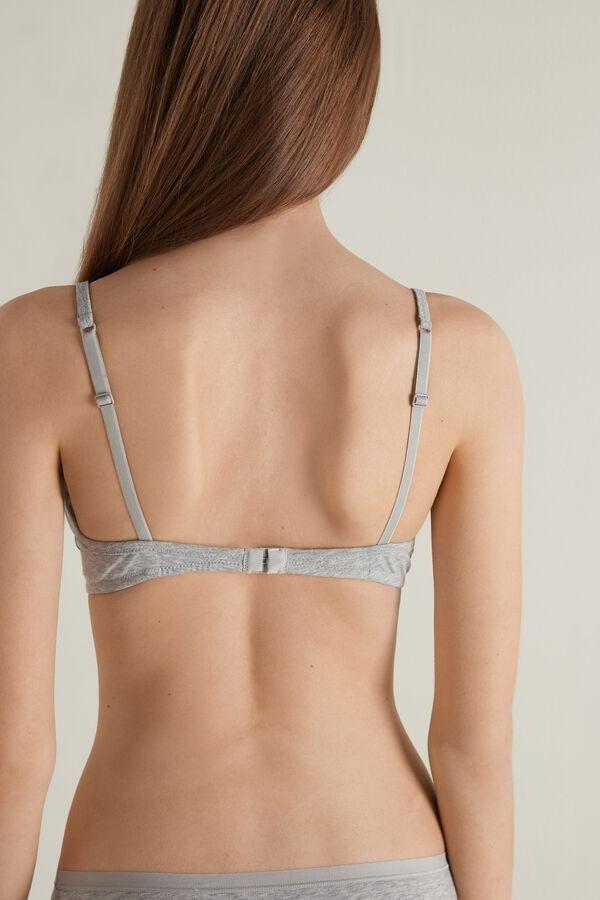Grey Lisbon Non-Wired Cotton Triangle Bra, , large image number 1
