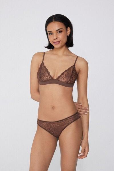 Caramel Unpadded Lace Triangle Bra, 5701_304Y, large image number 0