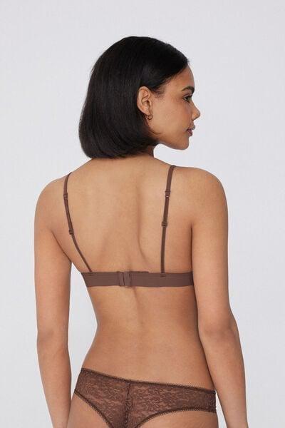 Caramel Unpadded Lace Triangle Bra, 5701_304Y, large image number 2