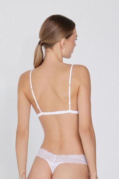 White Unpadded Triangle Bra, , large image number 2