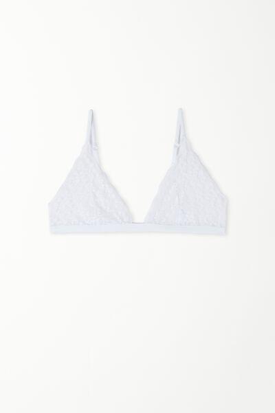 White Unpadded Triangle Bra, , large image number 4