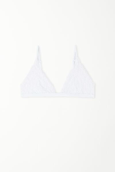 White Unpadded Triangle Bra, , large image number 4