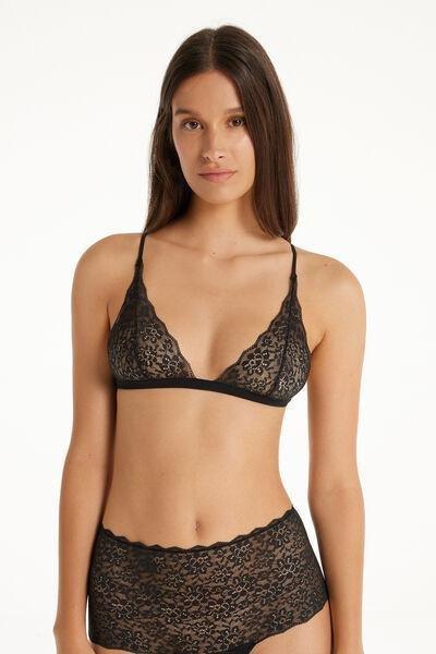 Black Unpadded Triangle Bra, , large image number 0