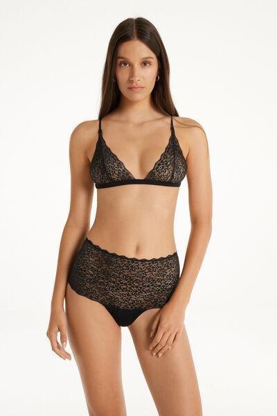 Black Unpadded Triangle Bra, , large image number 1
