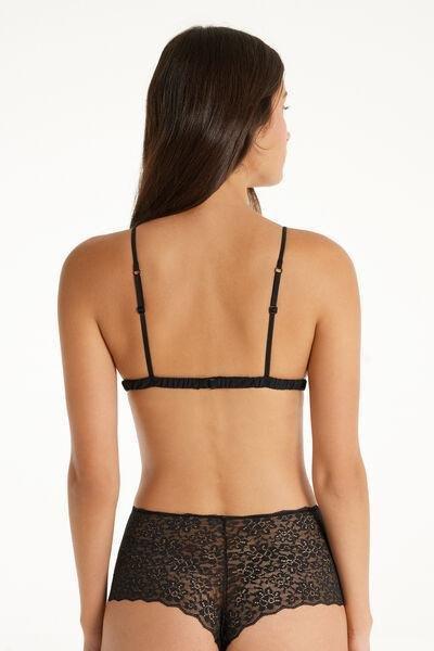 Black Unpadded Triangle Bra, , large image number 2