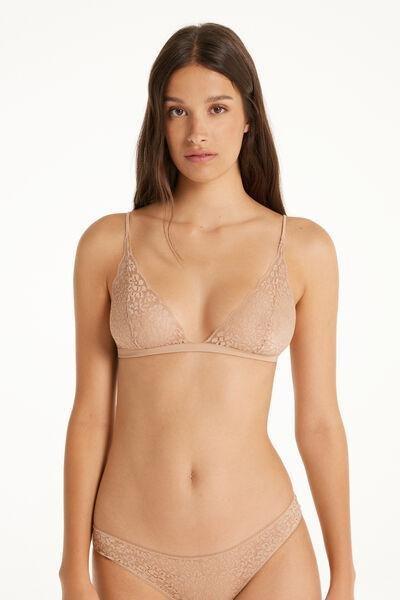 Beige Unpadded Triangle Bra, , large image number 0