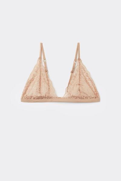 Beige Unpadded Triangle Bra, , large image number 4