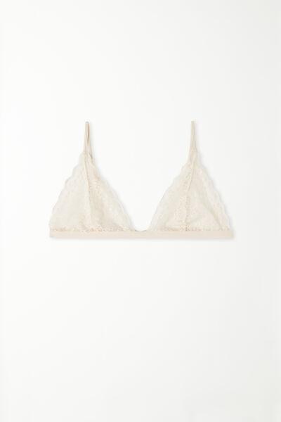 Cream Unpadded Triangle Bra, , large image number 4