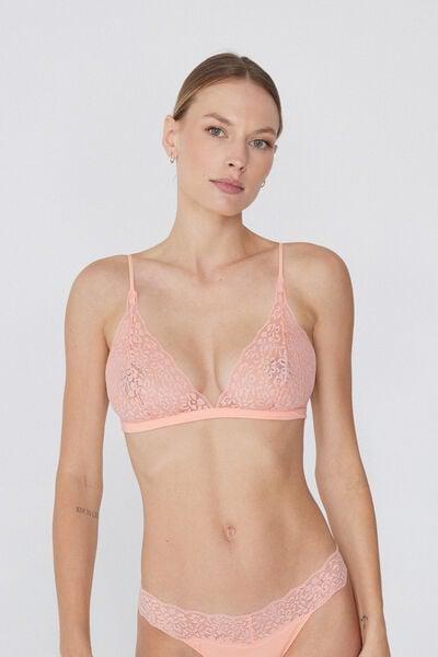 Pink Unpadded Triangle Bra, 5701_514W, large image number 1