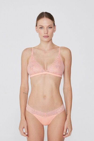 Pink Unpadded Triangle Bra, 5701_514W, large image number 3