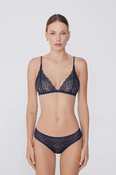 Navy Unpadded Triangle Bra, , large image number 3