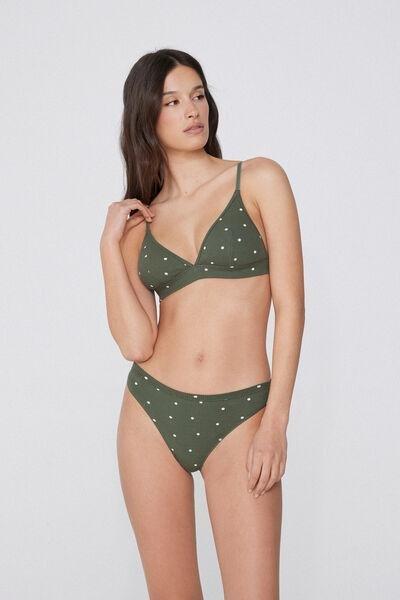 Green Comfy Ribbed Triangle Bra, 5701_318Y, large image number 0