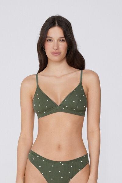Green Comfy Ribbed Triangle Bra, 5701_318Y, large image number 1