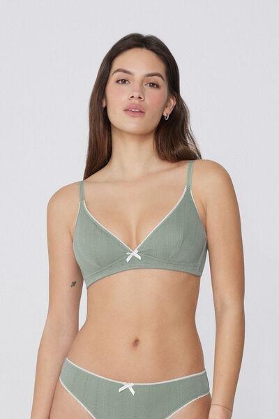 Green Pointelle Fantasy Triangle Bra, 5701_321Y, large image number 1