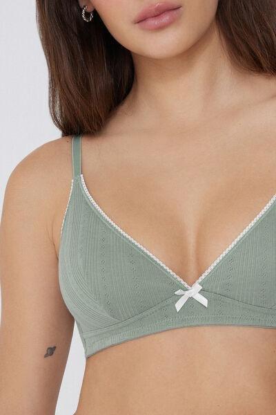 Green Pointelle Fantasy Triangle Bra, 5701_321Y, large image number 3