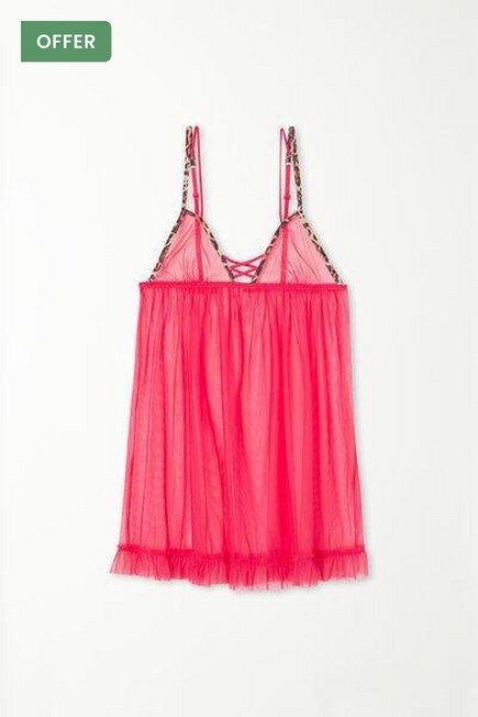 Tezenis Multicolour Strawberry Leopard Tulle Babydoll Tezenis Multicolour Strawberry Leopard Tulle Babydoll