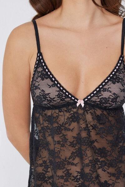 Black Dreamy Grace Lace Triangle Cup Slip, , large image number 2