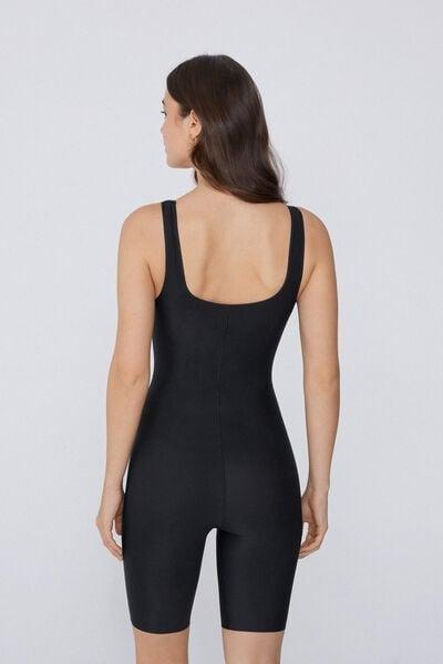 Black Laser Cut Shaping Playsuit, Black, large image number 2