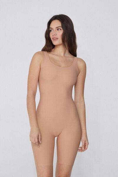 Beige Laser Cut Shaping Playsuit, , large image number 1